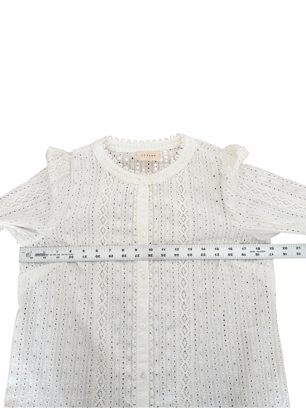SEZANE Marinette Eyelet Button Down Shirt White Exru - NWOT, 36 / Small / 4 - Picture 13 of 16